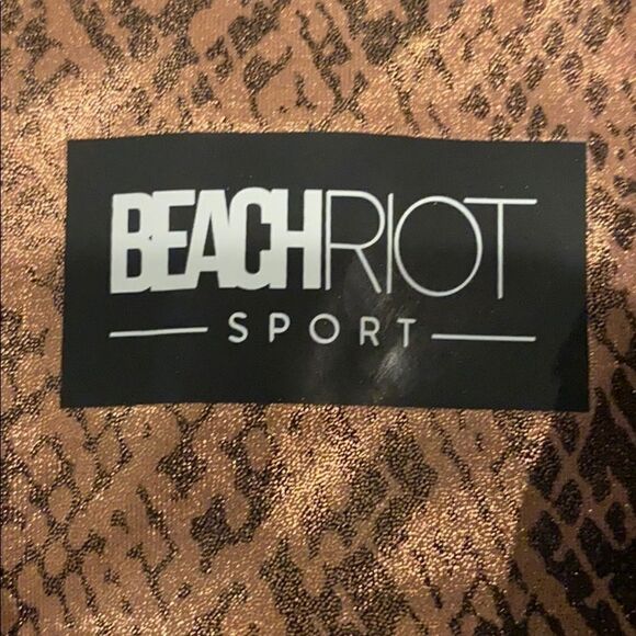 Beach Riot Sport Rose Gold Python Full Length Leggings with Cross Wasitband - Picture 4 of 5